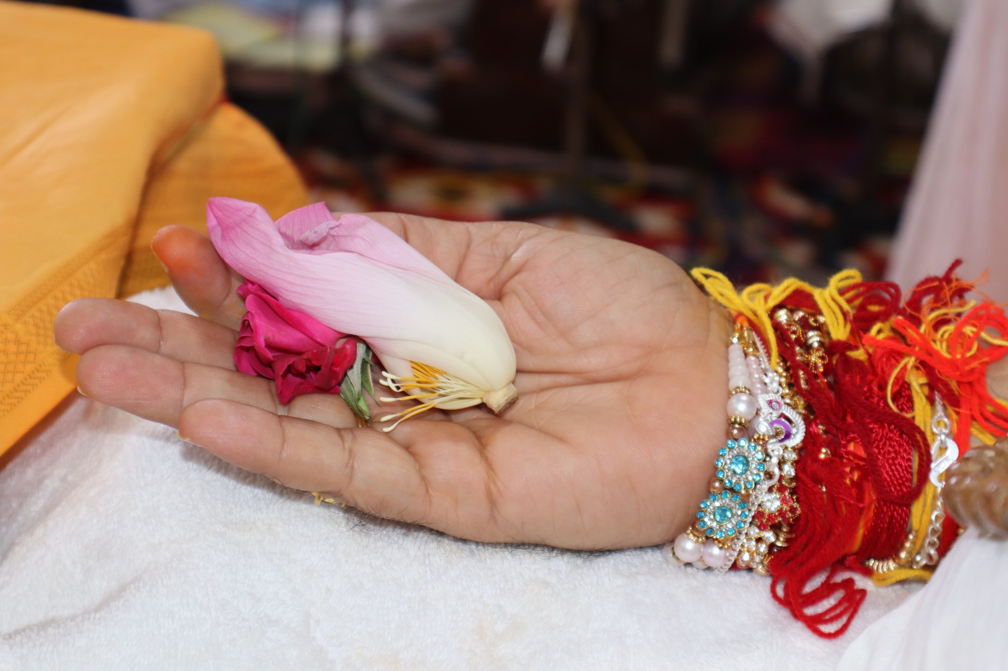 गुरुजी को पुष्प अर्पण